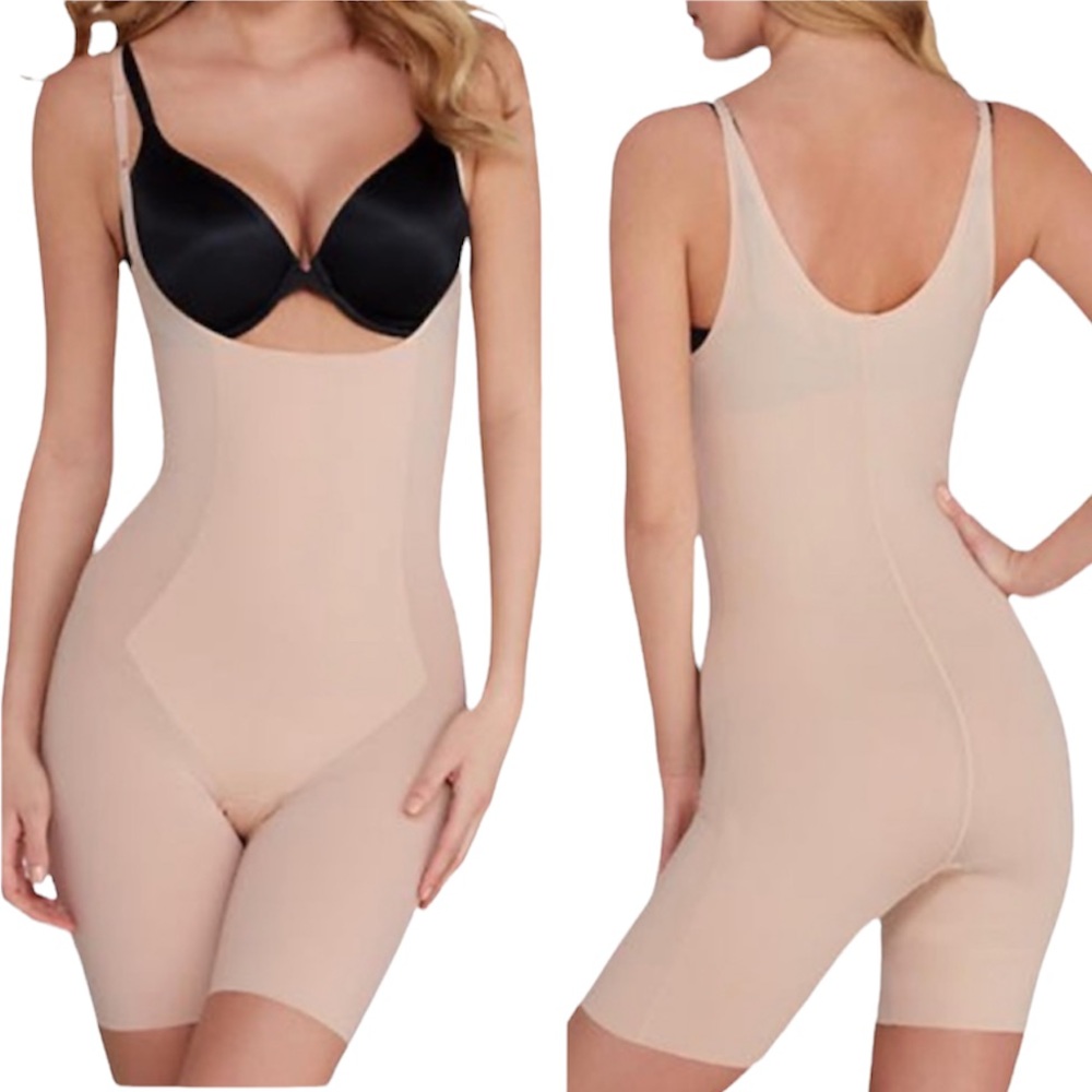 SPANX Trust Your Thinstincts Open Bust Bodysuit Shaper NEW Size S Nude Beige